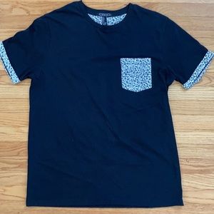 Forever 21 tee with floral pocket and sleeve cuffs
